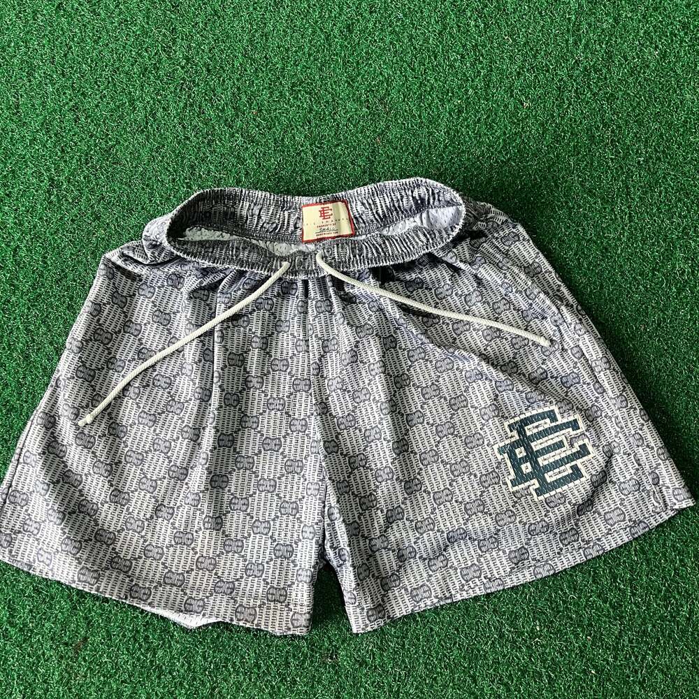 Eric Emanuel EE Basic Short Gucci Logo Blue Mesh Shorts